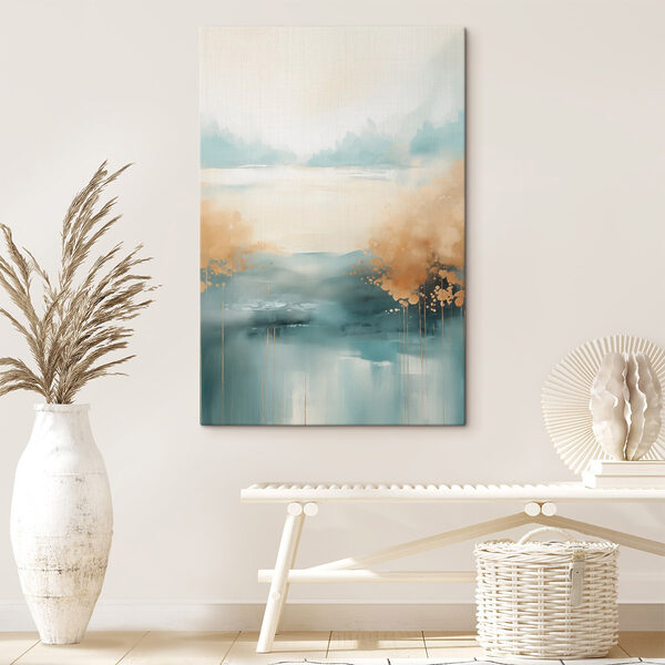 Canvas Schilderijen Canvas Schilderijen Schilderij van een landschap met bomen en water (Artikelnummer: s46704)