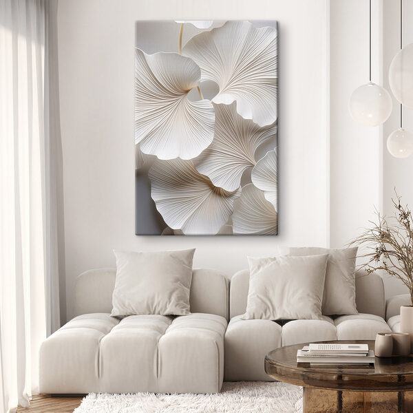Canvas Schilderijen Groep witte bladeren
