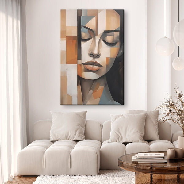 Canvas Schilderijen Canvas Schilderijen Schilderij van het gezicht van een vrouw (Artikelnummer: s46730)