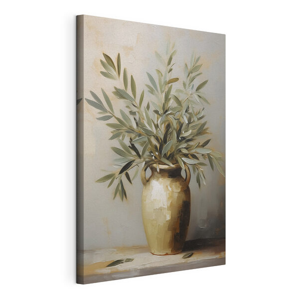 Canvas Schilderijen Canvas Schilderijen Schilderij van een plant in een vaas (Artikelnummer: s46758)