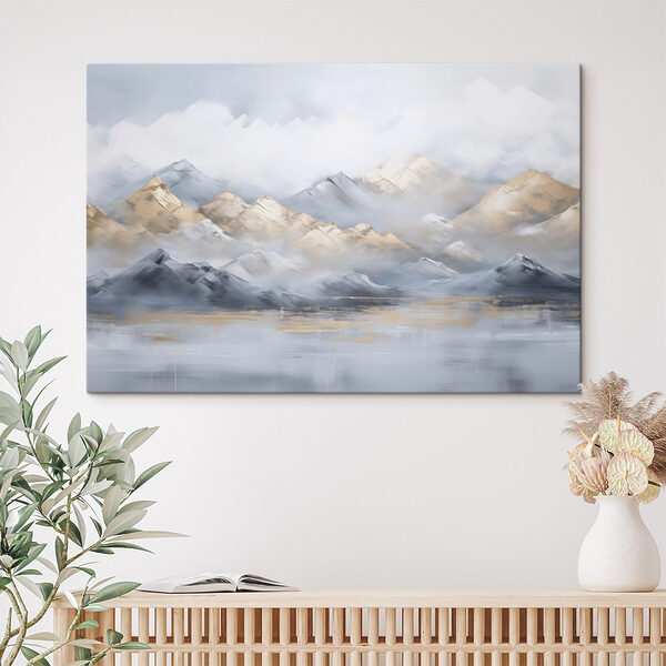 Canvas Schilderijen Canvas Schilderijen Schilderij van bergen en mist (Artikelnummer: s46765)
