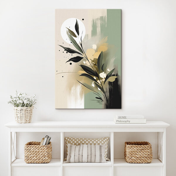 Canvas Schilderijen Canvas Schilderijen Schilderij van een plant met bladeren (Artikelnummer: s46790)