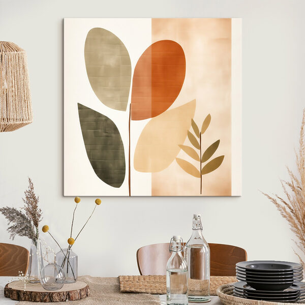 Canvas Schilderijen Canvas Schilderijen Schilderij van bladeren en een plant (Artikelnummer: s46644)