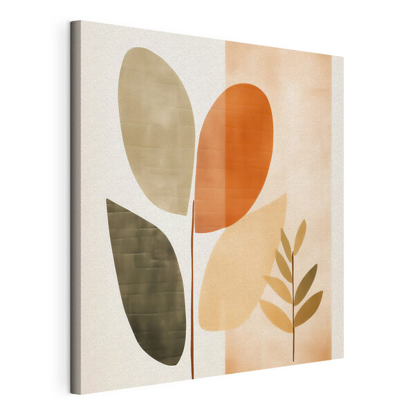 Canvas Schilderijen Schilderij van bladeren en een plant