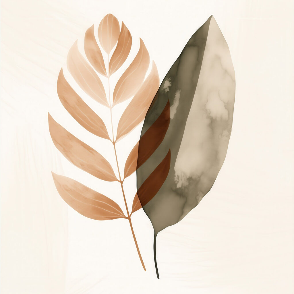 Elegant leaves on a soft background