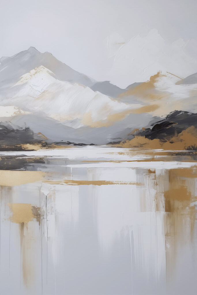 Painting of a mountain range Painting of a mountain range