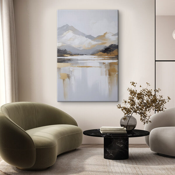 Canvas Schilderijen Schilderij van een bergketen