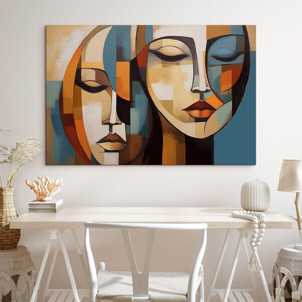 Canvas Schilderijen Canvas Schilderijen Schilderij van de gezichten van twee vrouwen (Artikelnummer: s46869)