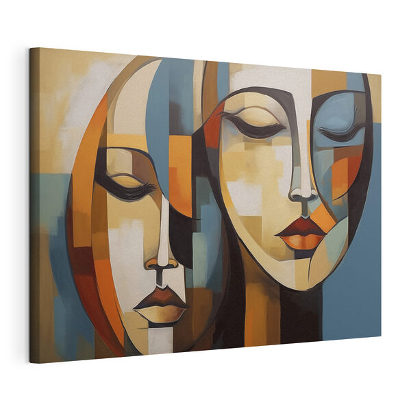 Canvas Schilderijen Canvas Schilderijen Schilderij van de gezichten van twee vrouwen (Artikelnummer: s46869)