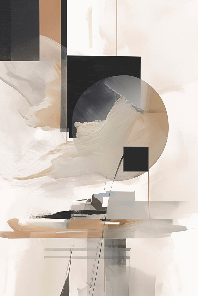 Painting of a circle and squares Painting of a circle and squares