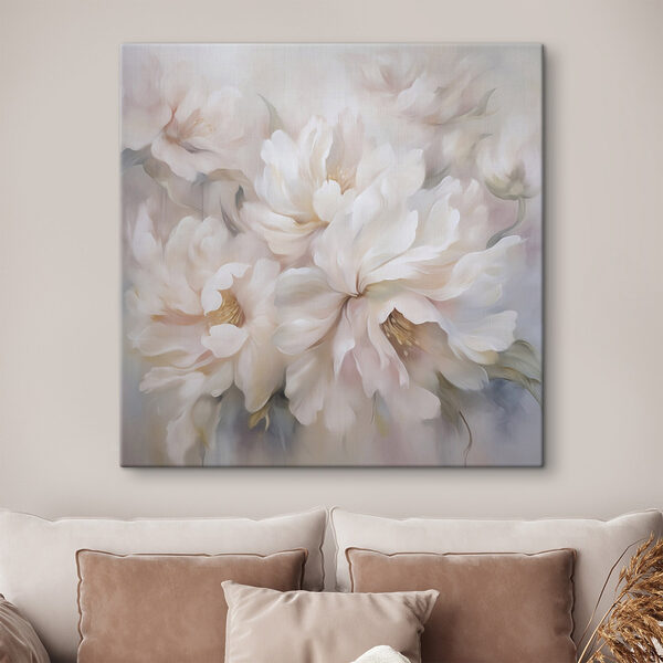 Canvas Schilderijen Canvas Schilderijen Schilderij van bloemen op een witte achtergrond (Artikelnummer: s46912)