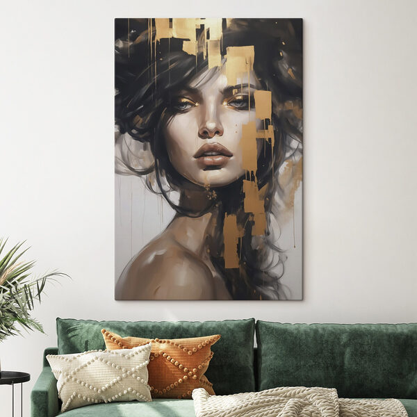 Canvas Schilderijen Canvas Schilderijen Schilderij van het gezicht van een vrouw (Artikelnummer: s46919)