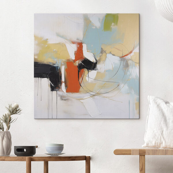 Canvas Schilderijen Canvas Schilderijen Schilderij van een kleurrijk abstract kunstwerk (Artikelnummer: s46922)