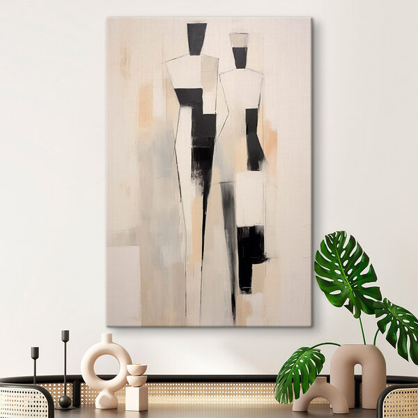 Canvas Schilderijen Canvas Schilderijen Schilderij van een persoon in zwart-wit (Artikelnummer: s47000)