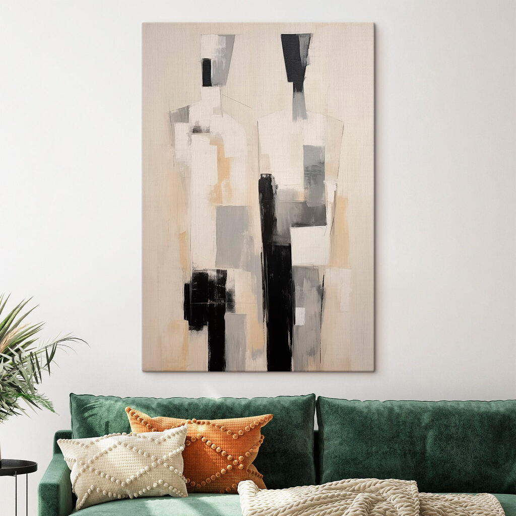 Painting of a couple of people