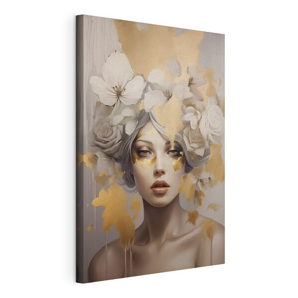 Canvas Schilderijen Canvas Schilderijen Schilderij van een vrouw met bloemen in haar haar (Artikelnummer: s47006)