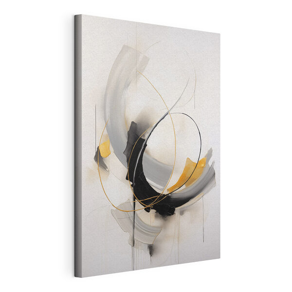 Canvas Schilderijen Schilderij van een zwart-gele werveling (Artikelnummer: s47035) Canvas Schilderijen Canvas Schilderijen Schilderij van een zwart-gele werveling (Artikelnummer: s47035)
