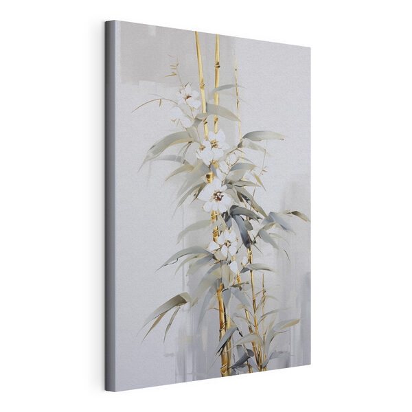 Canvas Schilderijen Schilderij van een plant met witte bloemen (Artikelnummer: s47039) Canvas Schilderijen Canvas Schilderijen Schilderij van een plant met witte bloemen (Artikelnummer: s47039)