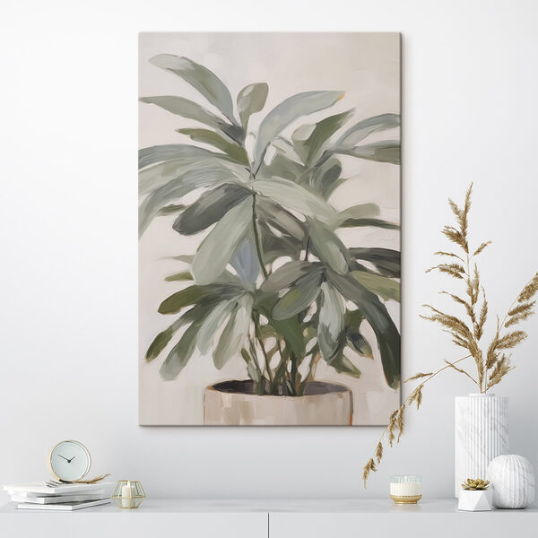 Canvas Schilderijen Plant met bladeren eraan