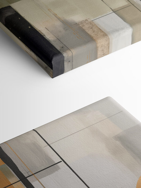 Painting of a white and grey art Painting of a white and grey art