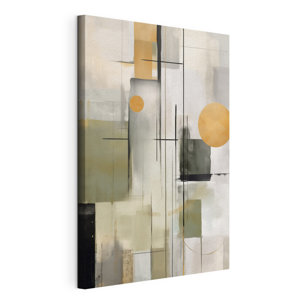 Painting of a white and grey art Painting of a white and grey art