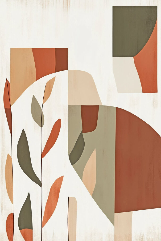 Painting of a woman with leaves