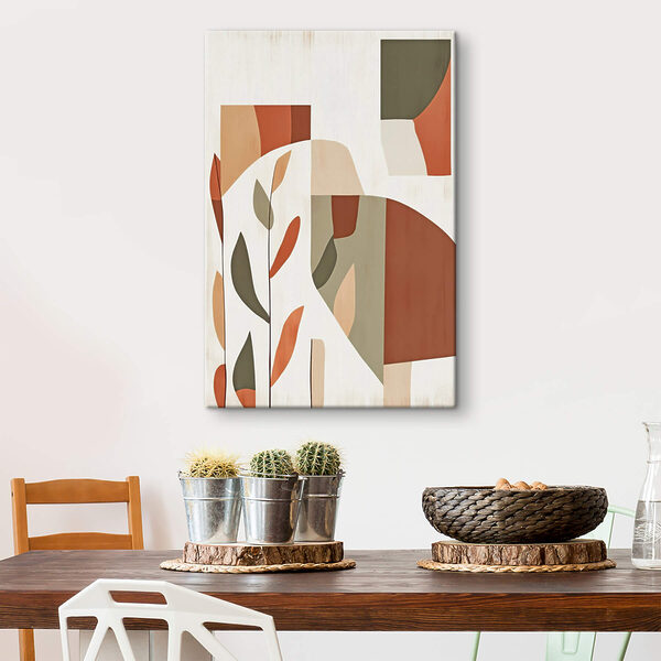 Canvas Schilderijen Schilderij van een vrouw met bladeren