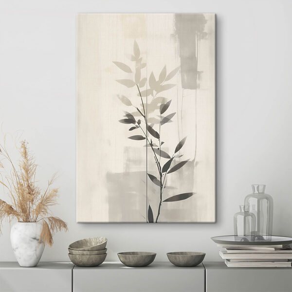 Canvas Schilderijen Plant met bladeren eraan