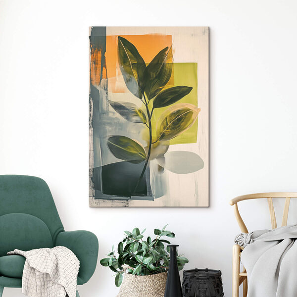 Canvas Schilderijen Canvas Schilderijen Schilderij van een groene plant (Artikelnummer: s47249)