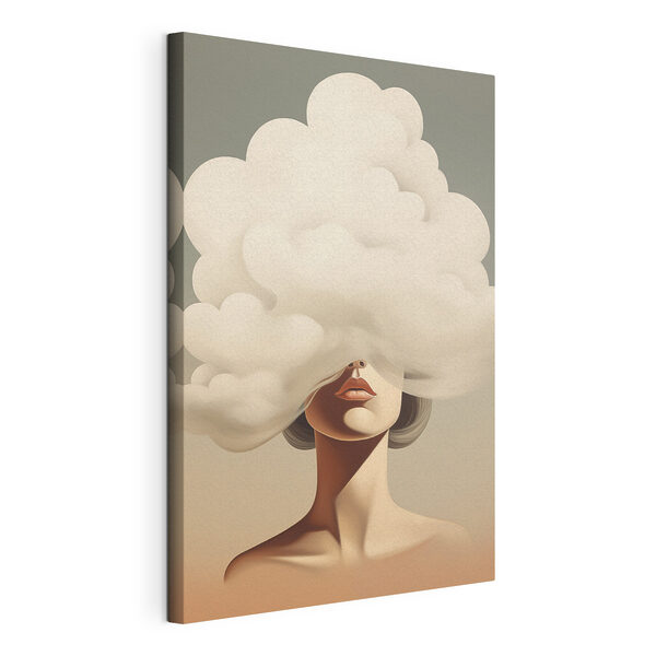 Canvas Schilderijen Vrouw met een wolk die haar gezicht bedekt (Artikelnummer: s47337) Canvas Schilderijen Canvas Schilderijen Vrouw met een wolk die haar gezicht bedekt (Artikelnummer: s47337)