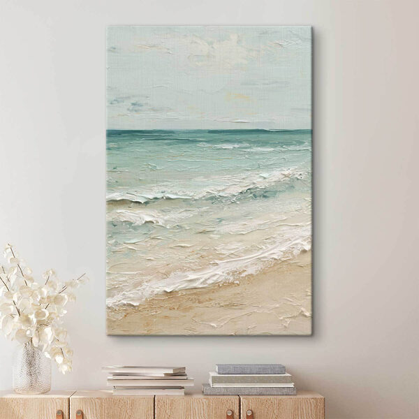 Canvas Schilderijen Canvas Schilderijen Strand met golven en zand (Artikelnummer: s47120)