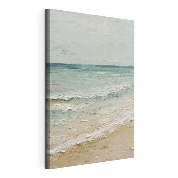 Strand met golven en zand Canvas Schilderijen Strand met golven en zand