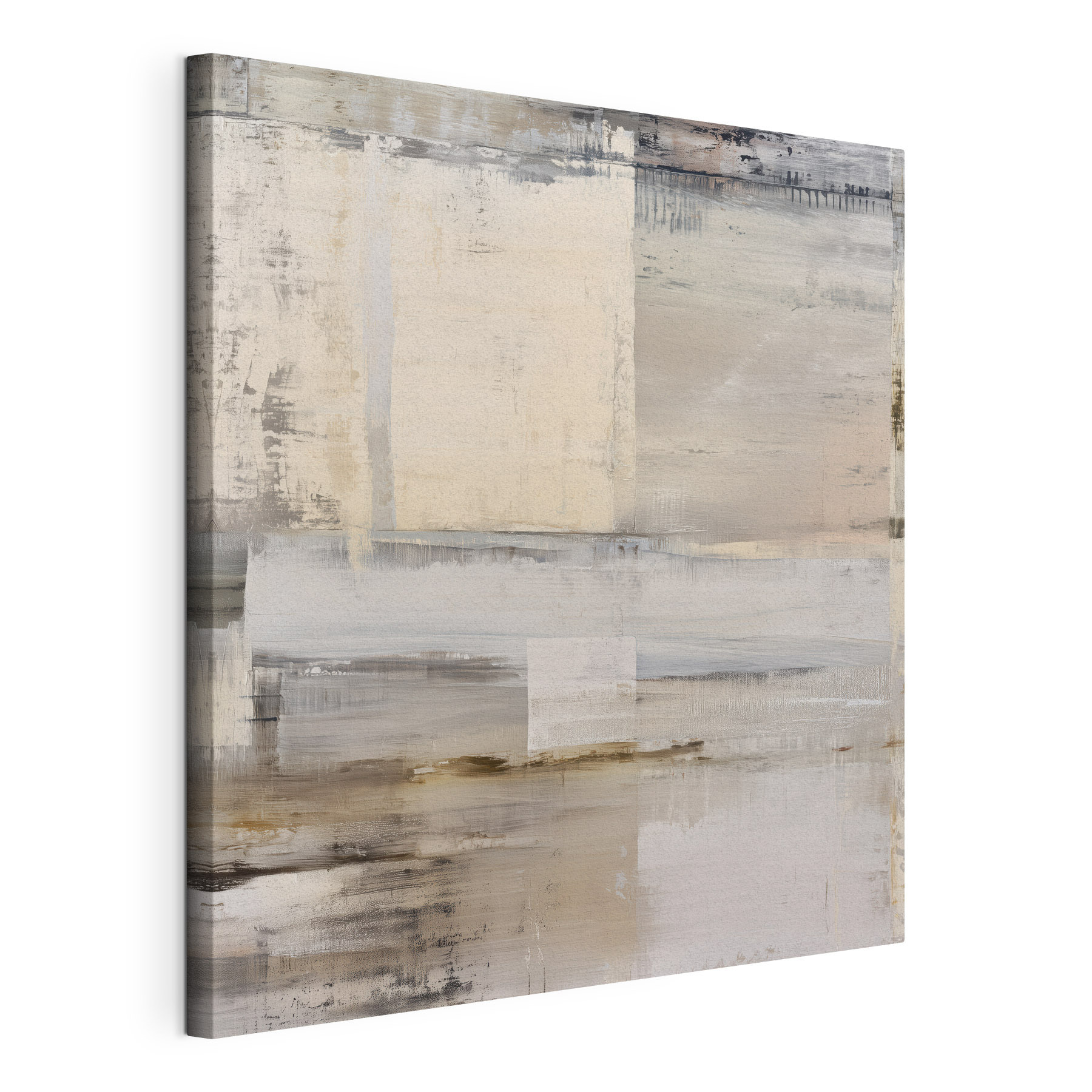 Painting of a white and brown rectangular object