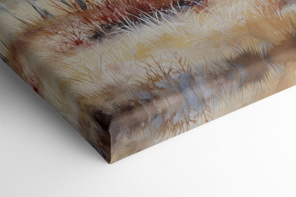 Painting of a forest with fog
