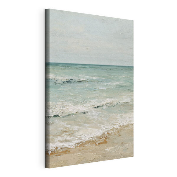 Canvas Schilderijen Strand met golven en zand