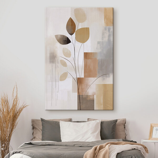 Canvas Schilderijen Canvas Schilderijen Schilderij van een plant met bladeren (Artikelnummer: s47484)
