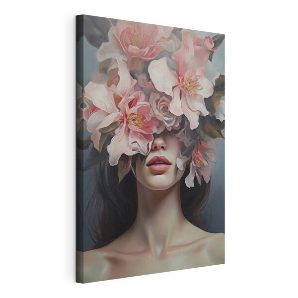 Canvas Schilderijen Vrouw met bloemen op haar gezicht (Artikelnummer: s47489) Canvas Schilderijen Canvas Schilderijen Vrouw met bloemen op haar gezicht (Artikelnummer: s47489)