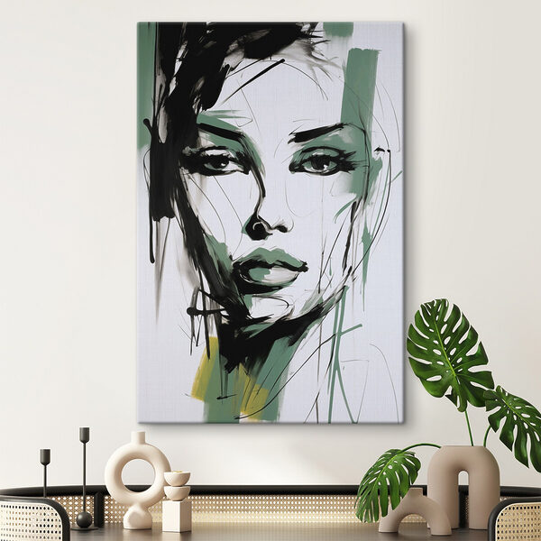Canvas Schilderijen Canvas Schilderijen Schilderij van het gezicht van een vrouw (Artikelnummer: s47499)