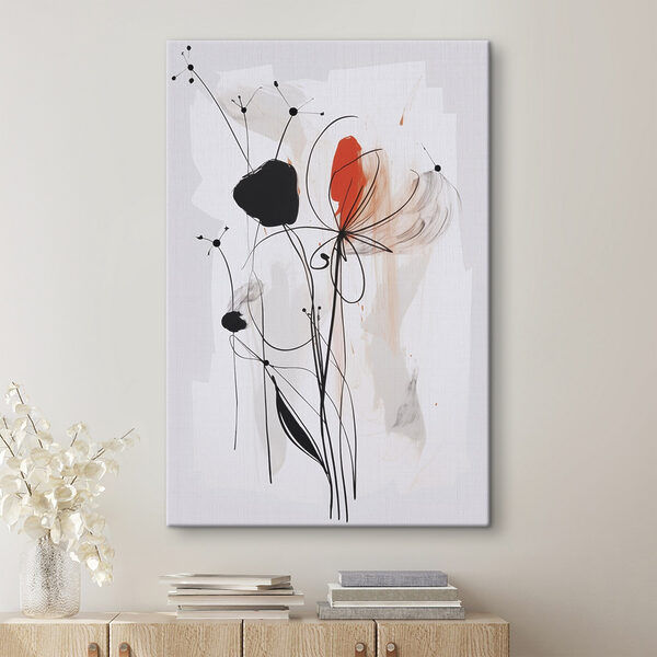 Painting of flowers and lines