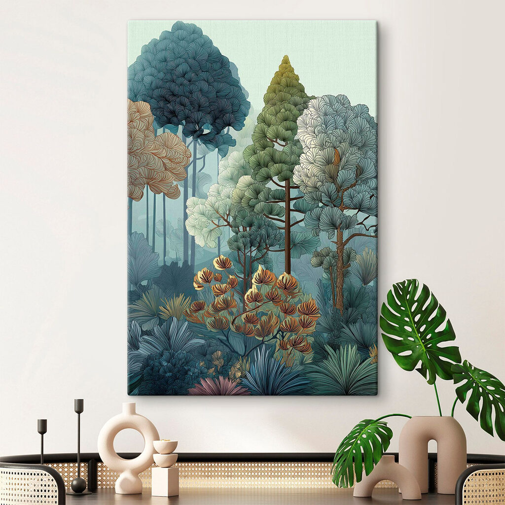 Painting of trees and plants