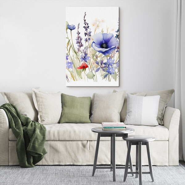 Canvas Schilderijen Canvas Schilderijen Aquarelschilderij van bloemen (Artikelnummer: s46887)