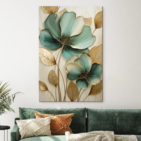 Canvas Schilderijen Canvas Schilderijen Bloemkunst met elegante ontwerpelementen (Artikelnummer: s47418)