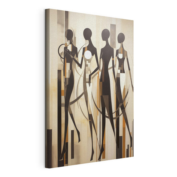 Canvas Schilderijen Canvas Schilderijen Een groep vrouwen in zwart en wit (Artikelnummer: s47423)