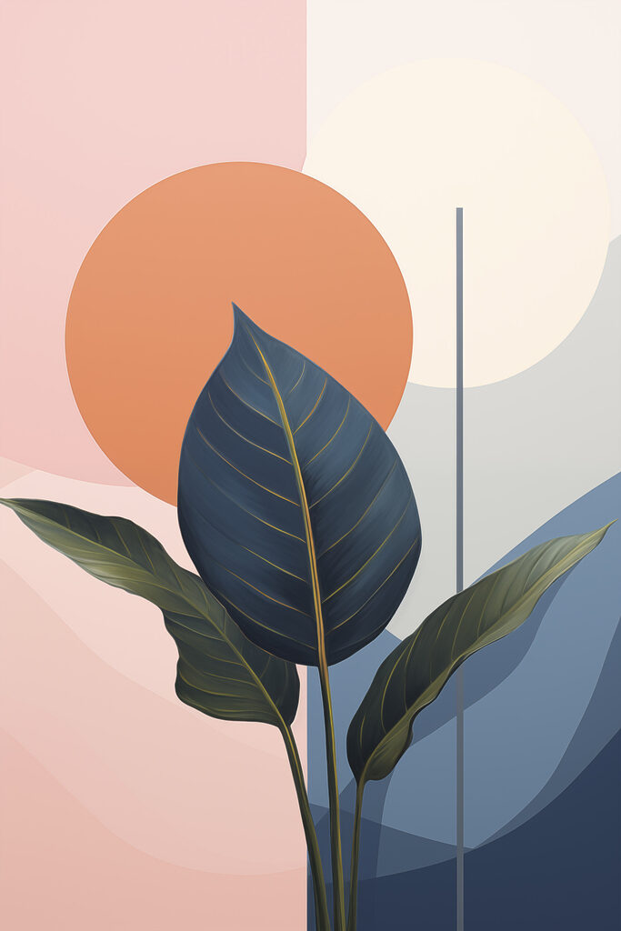Leaf with a colorful background