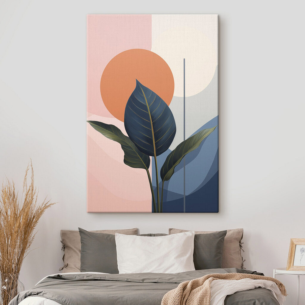 Leaf with a colorful background