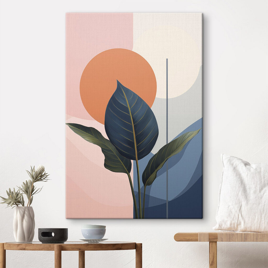 Leaf with a colorful background