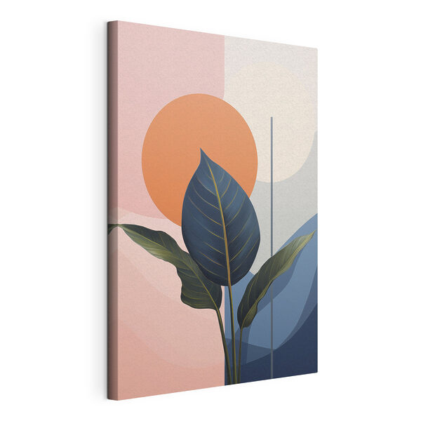 Canvas Schilderijen Canvas Schilderijen Blad met een kleurrijke achtergrond (Artikelnummer: s47425)