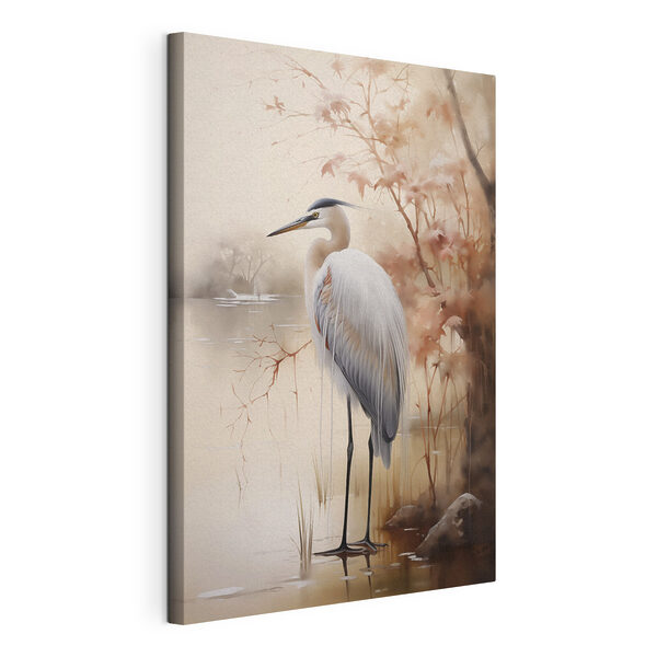 Vogel die in het water staat Canvas Schilderijen Vogel die in het water staat