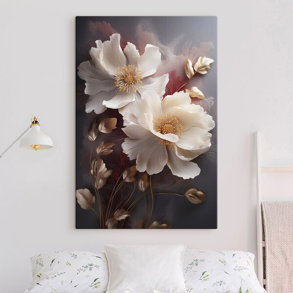 Canvas Schilderijen Canvas Schilderijen Elegante bloemen in zachte tinten (Artikelnummer: s47435)