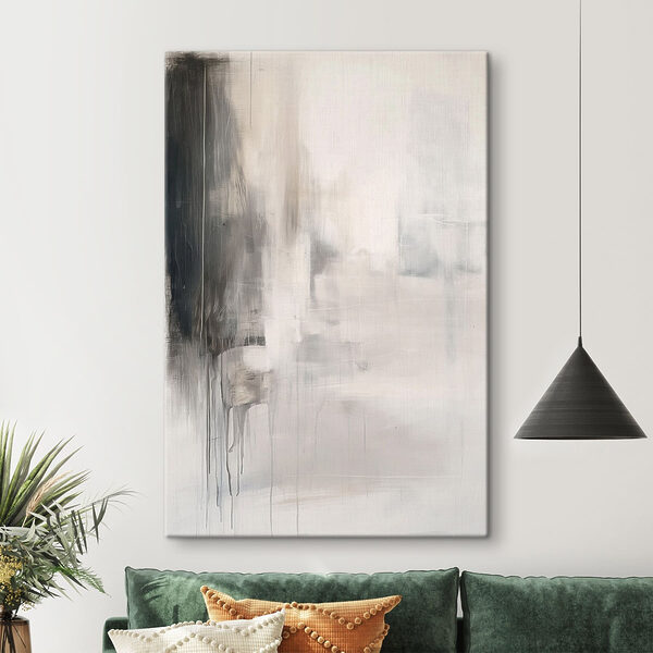 Canvas Schilderijen Canvas Schilderijen Abstracte schilderij in wit en zwart (Artikelnummer: s47458)